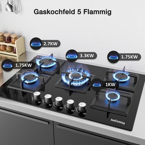 77cm gaskochfeld flammen - 77cm,